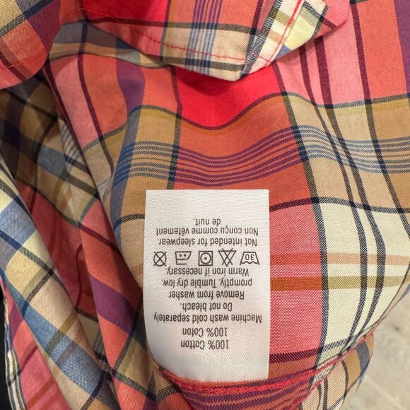 Janie and Jack Shirt Boy's Size 3 Red Tartan Plaid Rolled Sleeve Button Up NEW - Picture 8 of 8